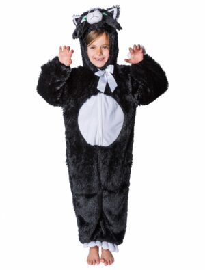 Plüsch Overall Katze Kinder schwarz
