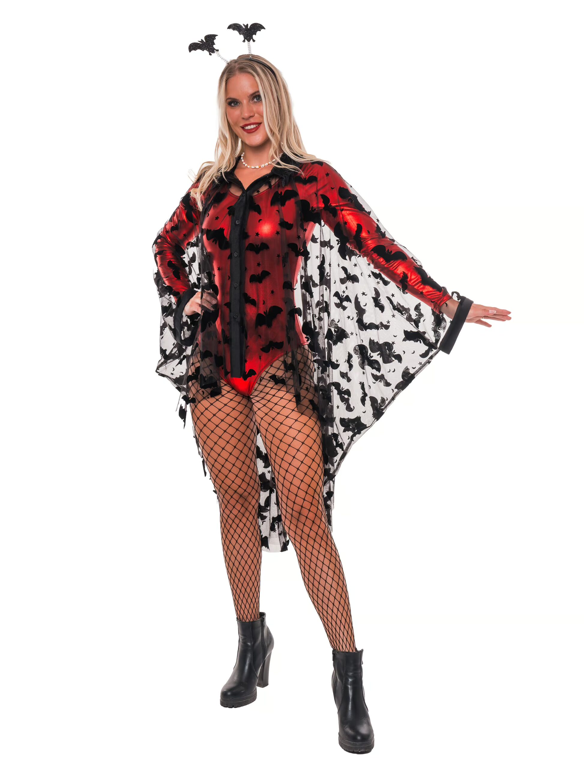 Poncho Fledermäuse mit Ärmeln Damen schwarz 2XL/3XL 1 Poncho Fledermäuse mit Ärmeln Damen schwarz S/M