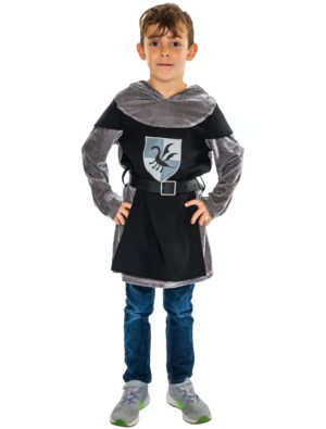 Ritter mit Kapuze Kinder schwarz/schwarz 134-140