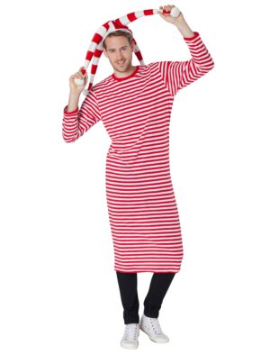 Rivelhemd langarm Herren rot/weiß S