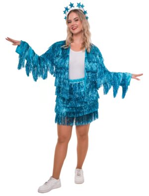 Rock Lametta fein Damen türkis S/M