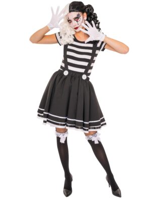 Rock mit Hosenträgern Damen schwarz S/M