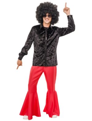 Samthemd mit Pailletten schwarz S/M