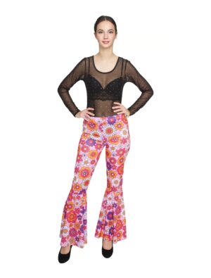 Schlaghose Blumen Damen bunt S/M Farbe: bunt