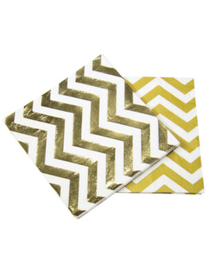 Servietten Metallic gold 33x33cm 20 Stk.
