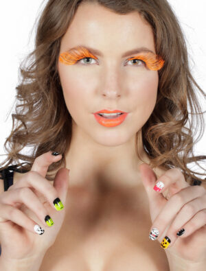 Set Wimpern und Nägel Halloween Farbe: bunt