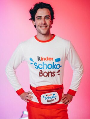 Shirt langarm kinder Schoko-Bons Herren rot/weiß 2XL