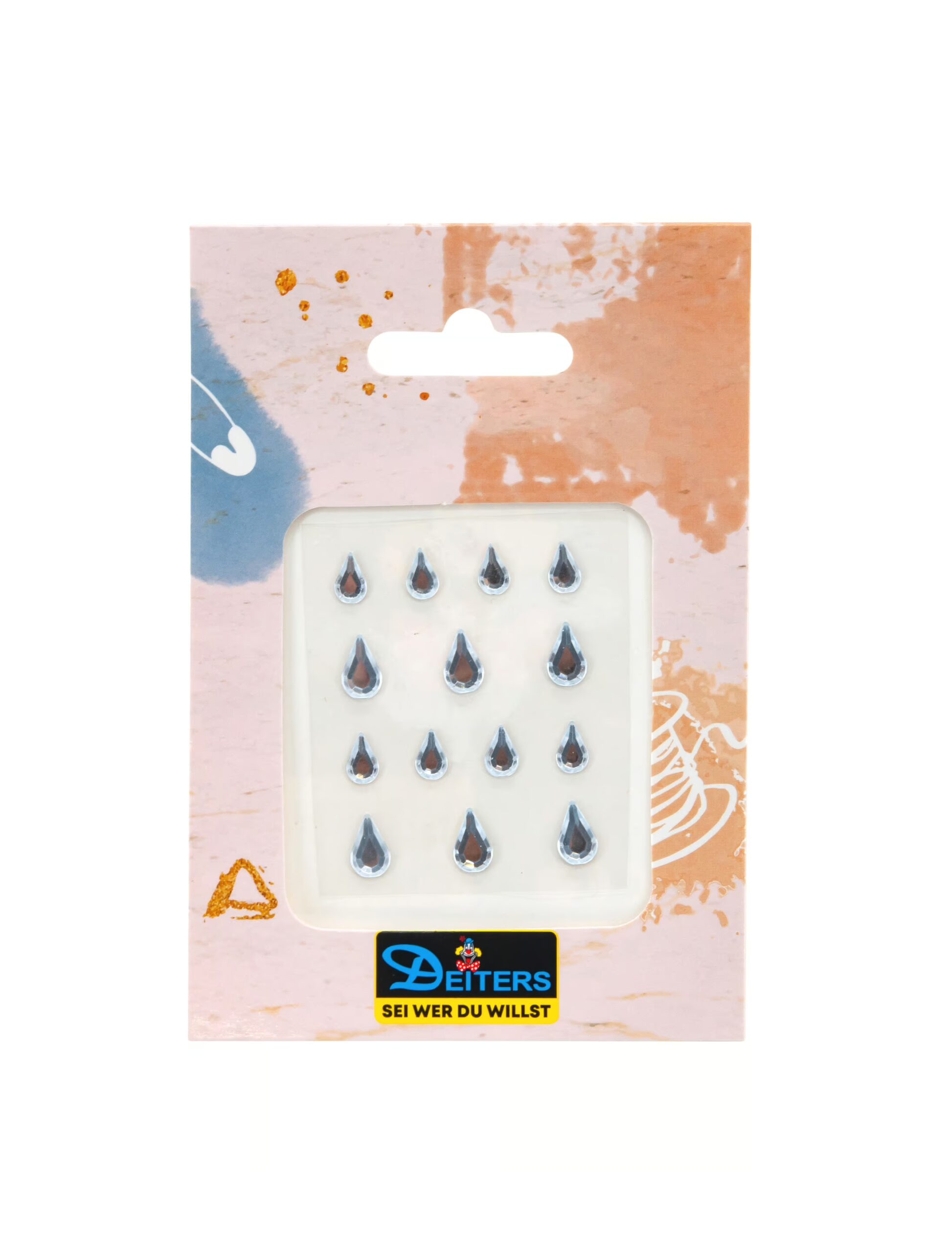 Strasssteine Tropfen silber Schminke für Karneval & Fasching 1 Strasssteine Tropfen silber Schminke für Karneval & Fasching