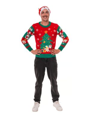 Strickpullover Weihnachten mit LED bunt S Farbe: bunt