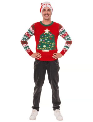 Strickpullover Weihnachtsbaum bunt S Farbe: bunt