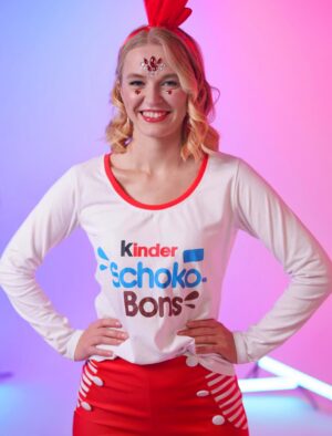 T-Shirt langarm kinder Schoko-Bons Damen weiß 2XL