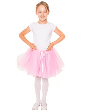 Tüllrock Mädchen rosa one size