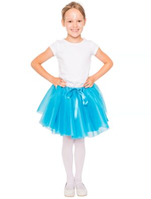 Tüllrock Mädchen türkis one size