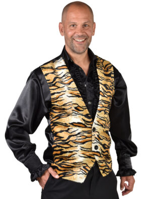 Weste Tigermuster Herren braun 4XL/5XL