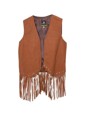 Weste mit Fransen Damen braun S/M