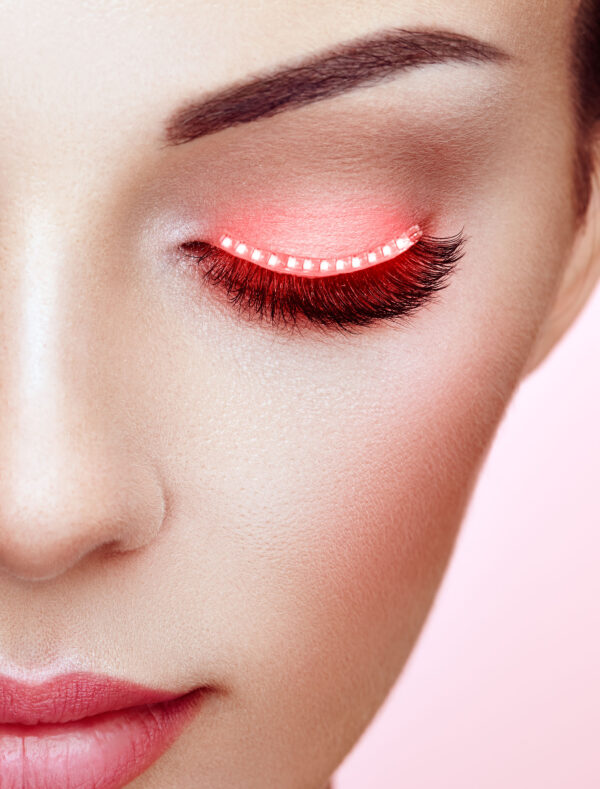 Wimpern LED Damen rot