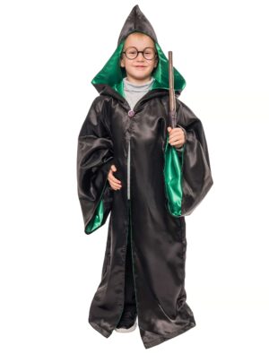 Zauberer Robe schwarz/grün one size