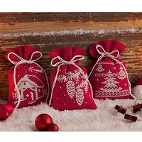 Geschenksäckchen "Weihnacht Rot/Weiß"