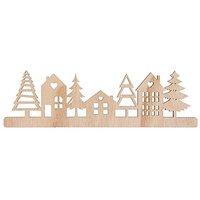 Holzdeko "Häuser & Bäume"