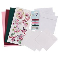 Fadengrafik-Kartenset "Schmetterling rosa"