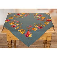 Stickmitteldecke "Herbstlaub & Beeren"