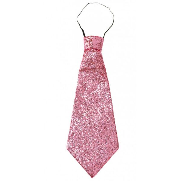 gloria glitter krawatte rosa 1