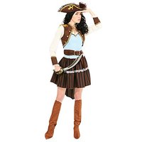 Kostüm "Piratin" blau/braun für Damen