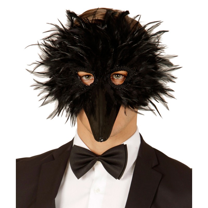 vogelmaske mit schwarzen federn 3