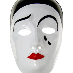 Pierrot Maske PVC Faschingsmaske