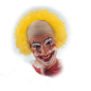 Clown Glatze mit gelben Locken lustige Clown Masken und Perücken