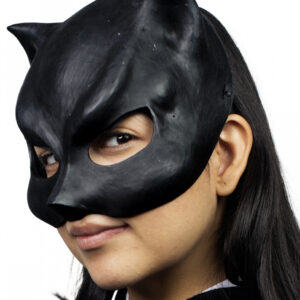 Catwoman Latex Halbmaske für Halloween & Fasching
