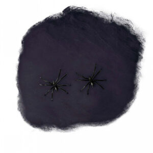 Halloween Spinnennetz schwarz 50g   Schwarze Spinnweben als