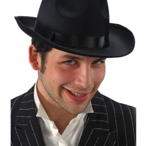 Schwarzer Al Capone Hut für Fasching & Karneval