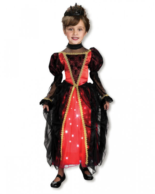 Funkelnde Gothic Prinzessin Kostüm S für Kinder
