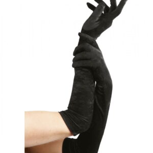 Ellbogenlange Samthandschuhe schwarz   Elegante Handschuhe als
