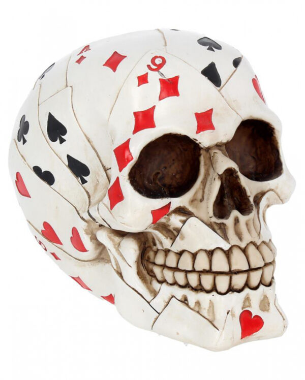 Totenkopf mit Pokerkarten Design  Totenschädel Deko