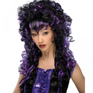 Cosplay Vamp Perücke schwarz violett   Halloween Perücken