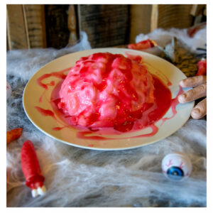 Halloween Puddingform Gehirn als Tischdeko