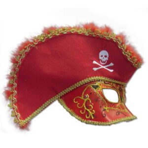 Venezianische Piraten Maske rot kaufen
