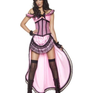 Western Saloon Lady Kostüm pink  Schickes Wild West Outfit L