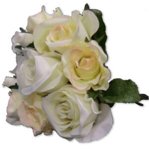 Weißes Rosen Bouquet -Blumenstrauß Geschenk-Kunststoff Rosen