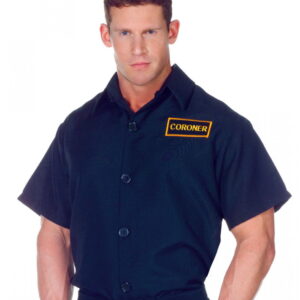 Coroner Deluxe Shirt Plus Size   Schwarzes kurzärmeliges Uniform Hemd XXL