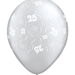 25 Jahre Luftballons 5 St.  Silberhochzeit Deko