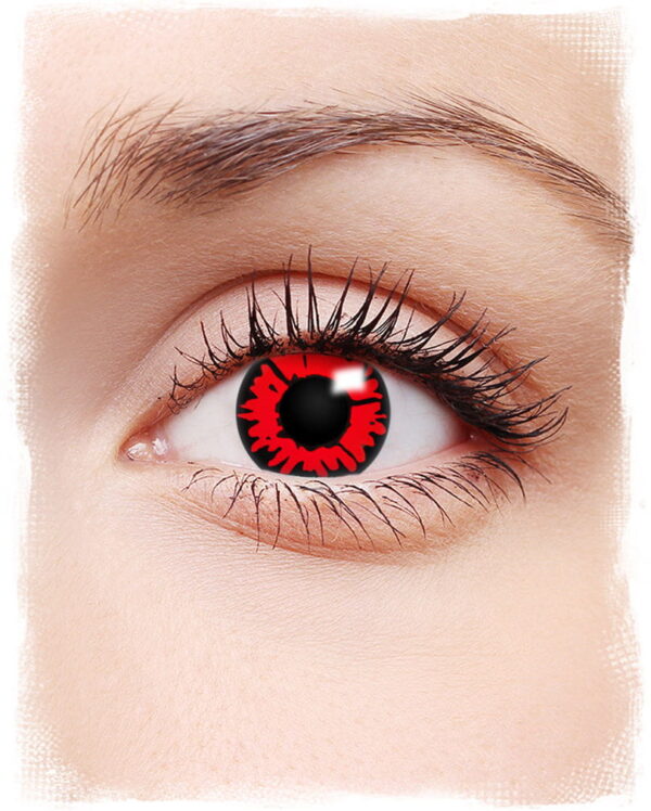 Motivlinsen Feuerauge   Schwarz/rote Kontaktlinsen