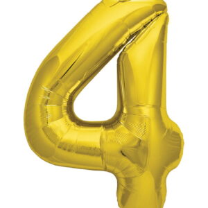 Folienballon Zahl 4 Gold Partydeko
