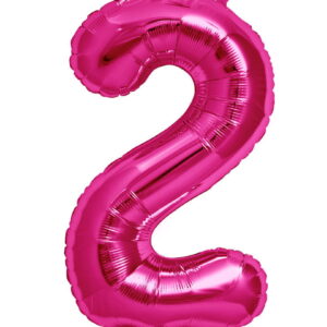 Folienballon Zahl 2 Pink Partydeko