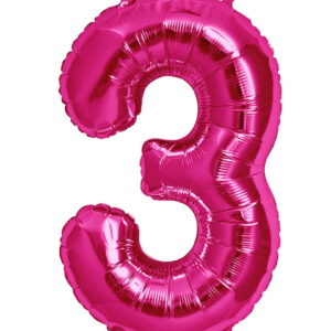 Folienballon Zahl 3 Pink Partydeko
