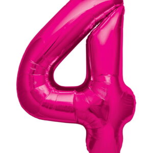 Folienballon Zahl 4 Pink Partydeko