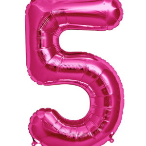 Folienballon Zahl 5 Pink Partydeko