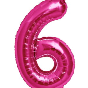 Folienballon Zahl 6 Pink Partydeko kaufen